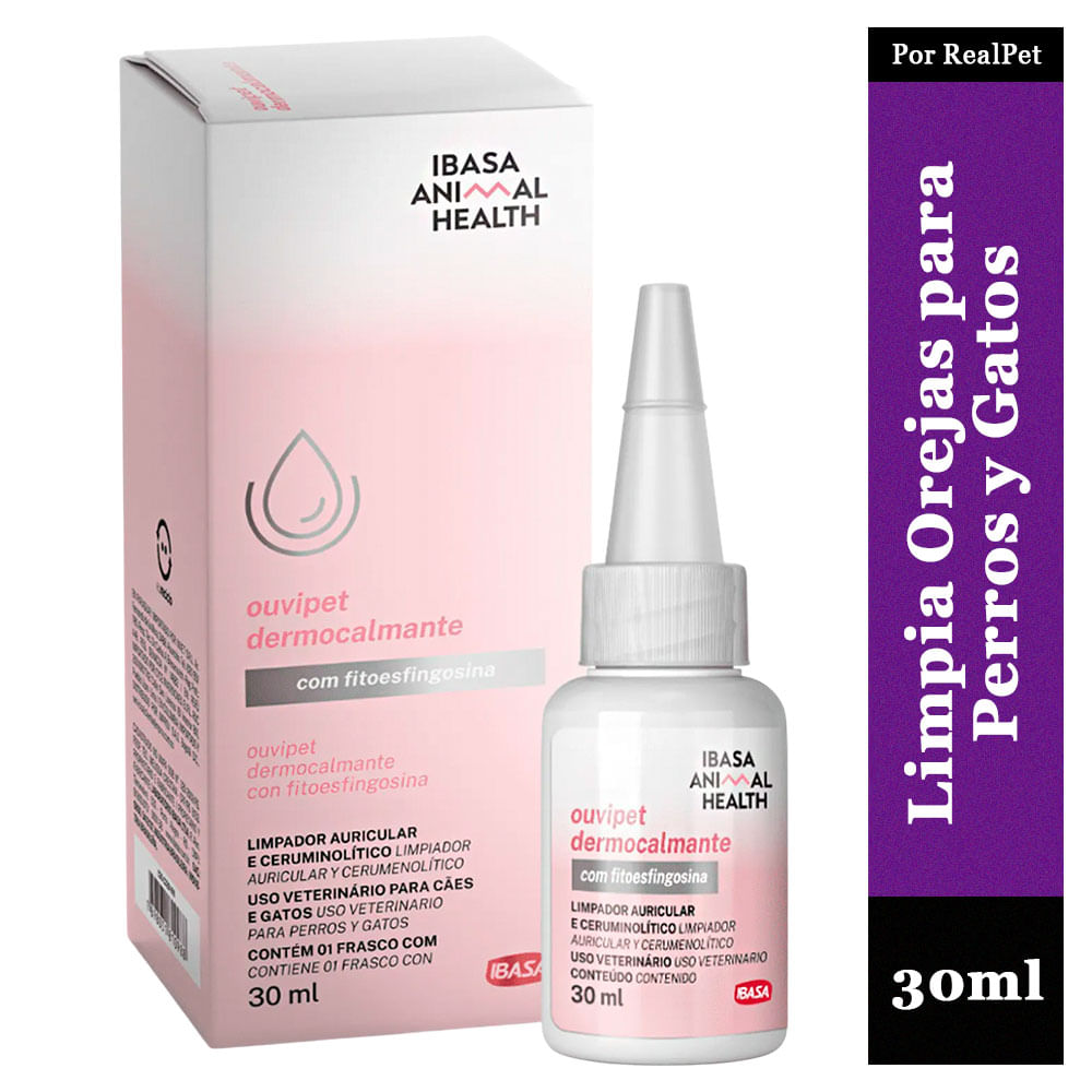 Limpia Orejas Ouvipet Dermocalmante Ibasa Perros Gatos 30ml