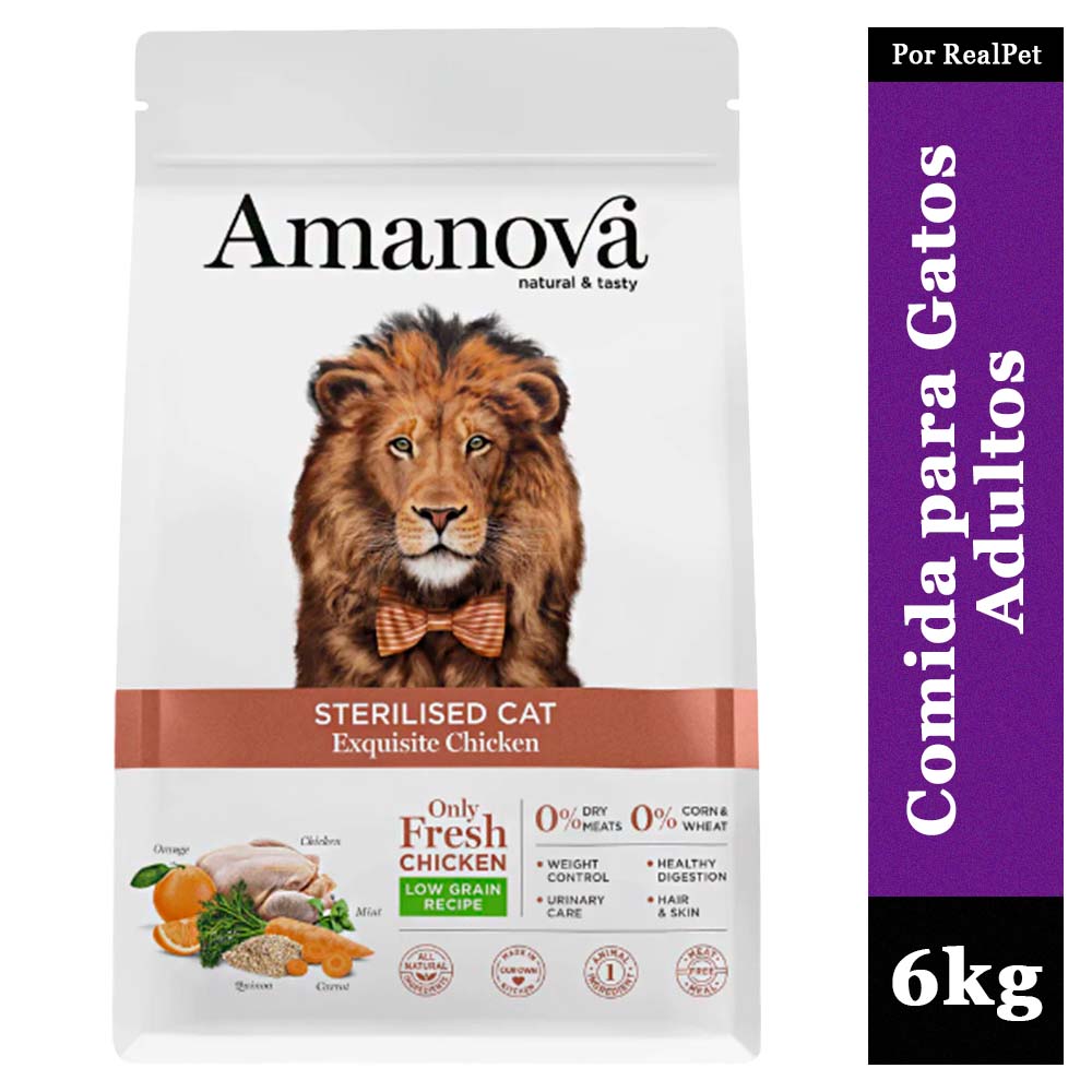 Comida Gato Esterilizado Amanova Pollo Exquisite Chicken 6kg