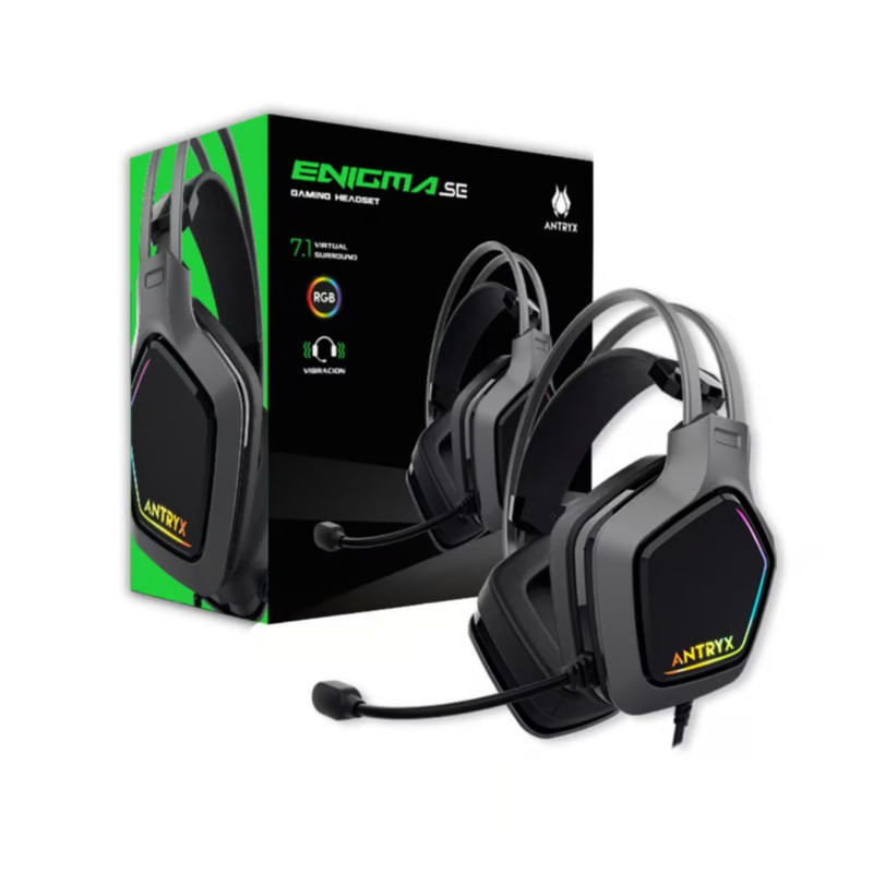 AUDIFONO C/MICROFONO ANTRYX ENIGMA SE GRAY 7.1 VIRTUAL / USB