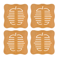 Set de 4 Soportes de Bambú Resistente al Calor Espina de Pez