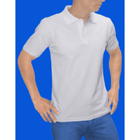 Polo Cuello Camisero Manga Corta Blanco