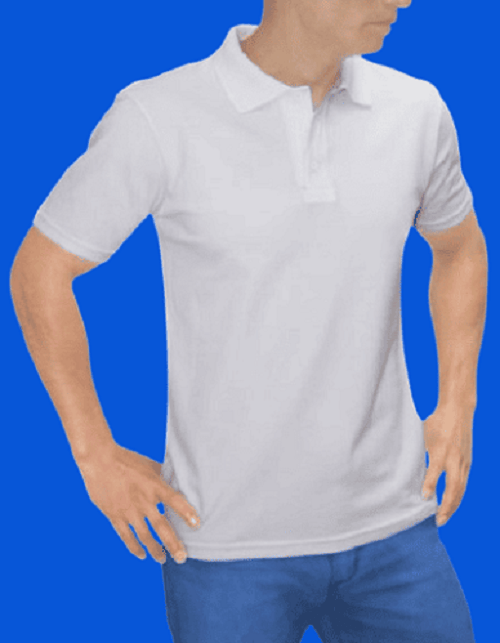 Polo Cuello Camisero Manga Corta Blanco