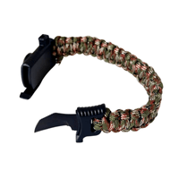PULSERA TÁCTICA PARACORD CAMPING Y SUPERVIVENCIA CON NAVAJA CAMUFLADO