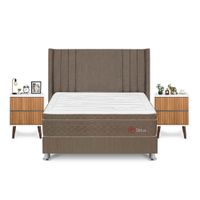 Dormitorio Sirius King + Velador Milan + Respaldo Marron