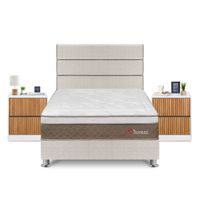 Dormitorio Boreal 2 Plazas + Veladorador Roma + Respaldo Beige