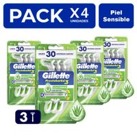 PACK X4 GILLETTE PRESTOBARBA 3 MAQUINA DE AFEITAR 3UND