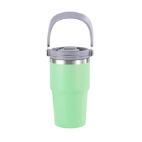 Termo de Acero Inoxidable con Asa Portátil 600 ml Verde