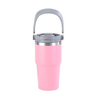 Termo de Acero Inoxidable con Asa Portátil 600 ml Rosa