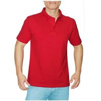 Polo Cuello Camisero Manga Corta Rojo