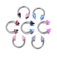 Set x 2 Piercings para septum 8mm puntas smiley labret colores al azar