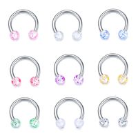 Set x 2 Piercings para septum 8mm bolitas smiley labret colores al azar