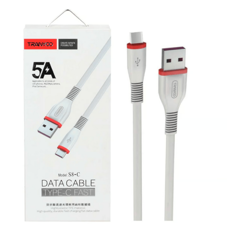 CABLE TRANYOO 5A CABLE USB TIPO C BLANCO