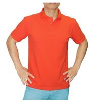 Polo Cuello Camisero Manga Corta Naranja