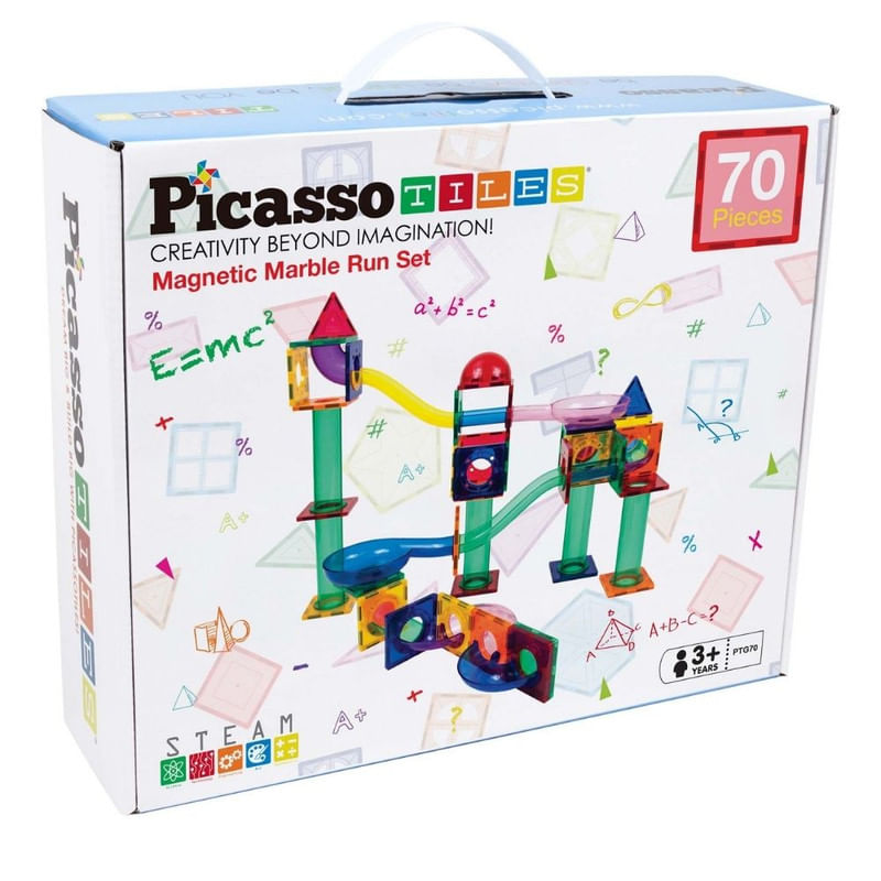 Bloques Magnéticos Pista de Canicas de 70 piezas - Juego STEM Educativo para Niños, PicassoTiles