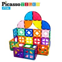 Juego de Bloques Magnéticos con ventanas y semi circulos de 36 piezas - Juego STEM Educativo  para N