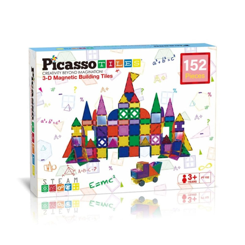 Set de Bloques de Construcción Magnéticos de 152 piezas traslúcidas - Juego STEM Educativo para Niñ