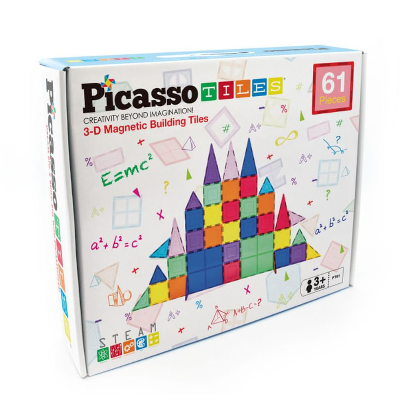 Juego de Bloques de Construcción Magnéticos de 61 piezas - Juego STEM Educativo para Niños, Picasso