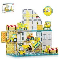 Juego de Bloques de Construcción Magnéticos de 45 piezas (incluye 8 figuras de vehículos) - Juego ST