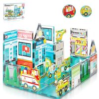 Bloques Magnéticos construye una ciudad  Metro City de 50 piezas - Juego STEM Educativo  para Niños,