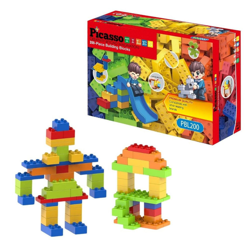Kit de 200 Bloques de Construcción Grandes - Juego STEM Educativo para Niños, PicassoTiles