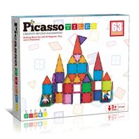 Kit de Bloques Magnéticos de 63 piezas con 2 figuras de personajes - Juguete STEM Educativo  para Ni