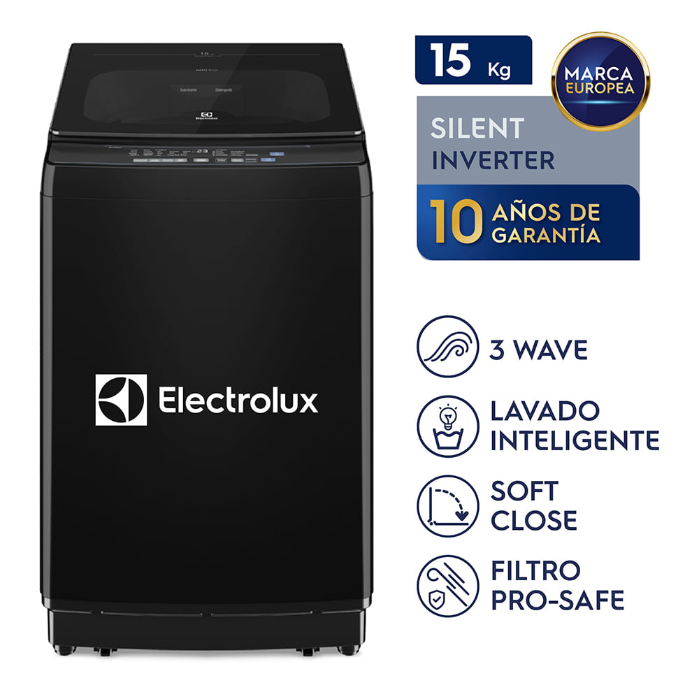 Lavadora Electrolux 15kg Negro Inverter Technology EWIP15F2XSWB