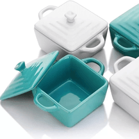 Set x 6 Mini Cacerola Cerámica con Tapa