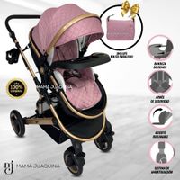 Coche Moisés «LUMIERE» Con Bolso Pañalero - Rosa