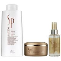 Shampoo Aceite Argán + Mascarilla 150ml +Elixir Wella Luxe Oil Keratin
