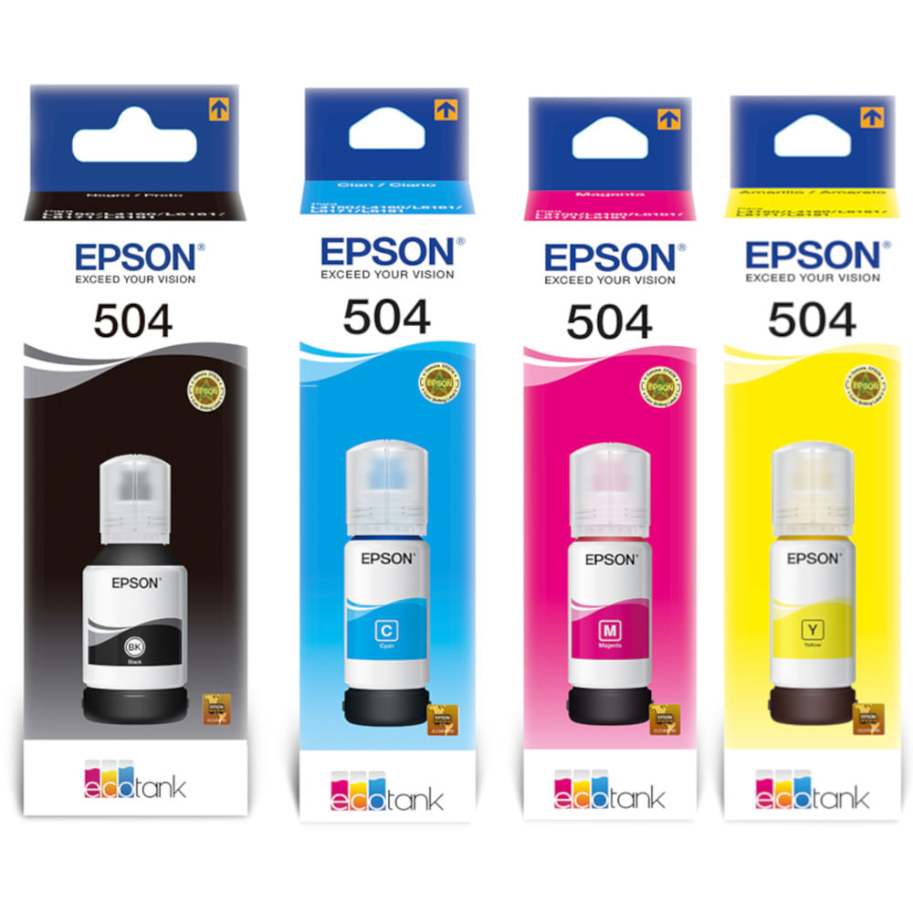 Tinta Epson T504 Pack de 4 Colores 504 Negro Cyan Magenta Amarillo