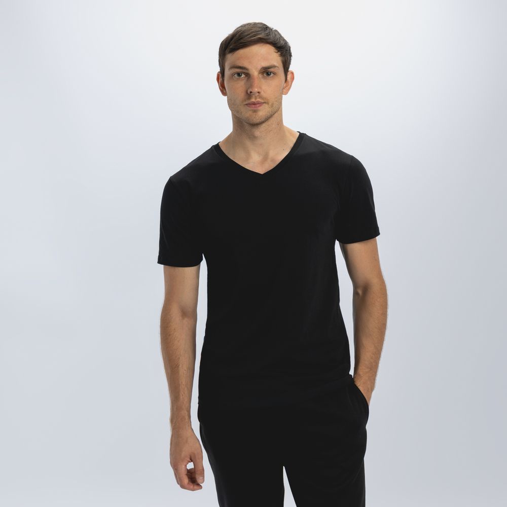 Polo Hombre V Neck Pre Nac Negro Malabar