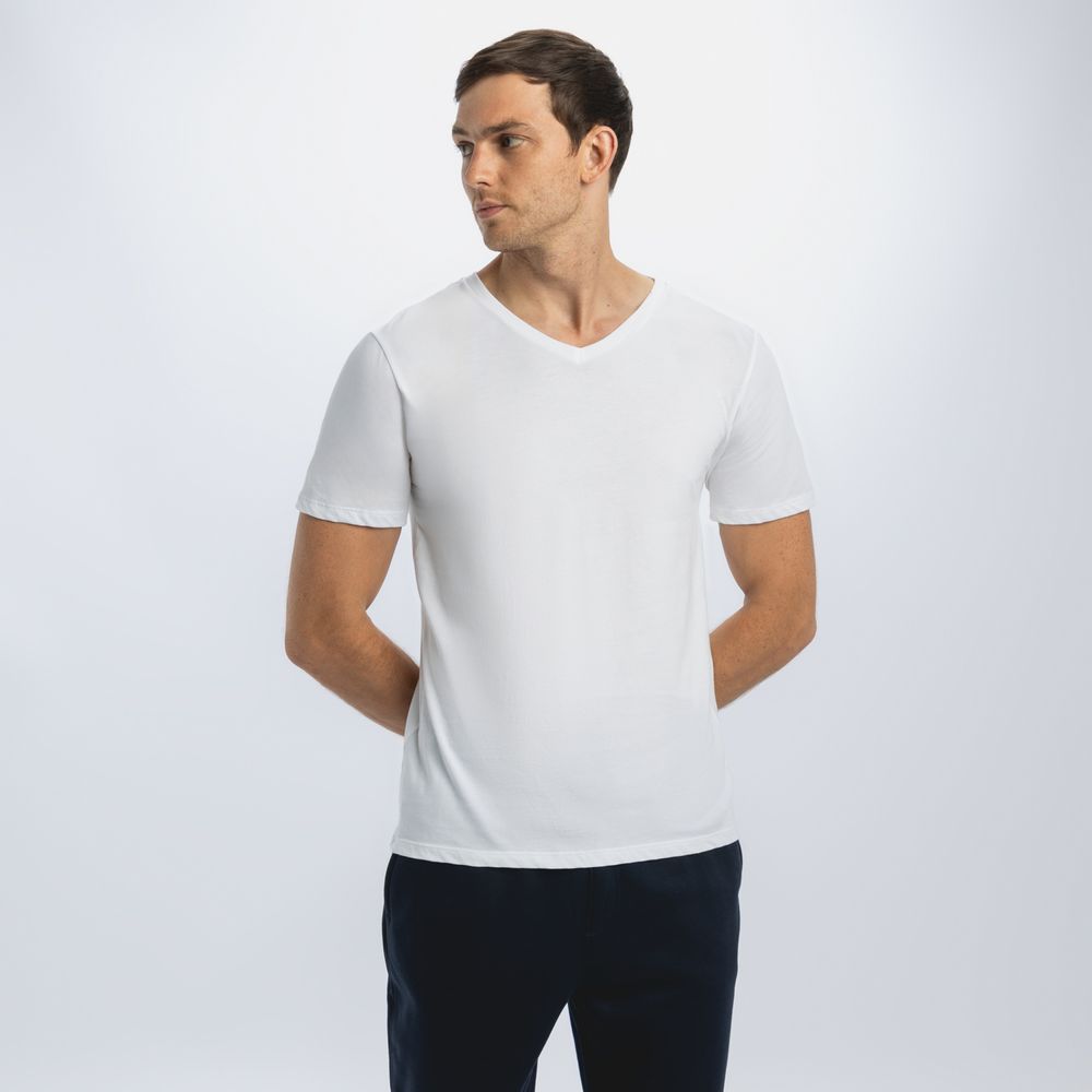 Polo Hombre V Neck Pre Nac Blanco Malabar