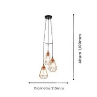 Lámpara Colgante Eglo Tarbes 3X6W