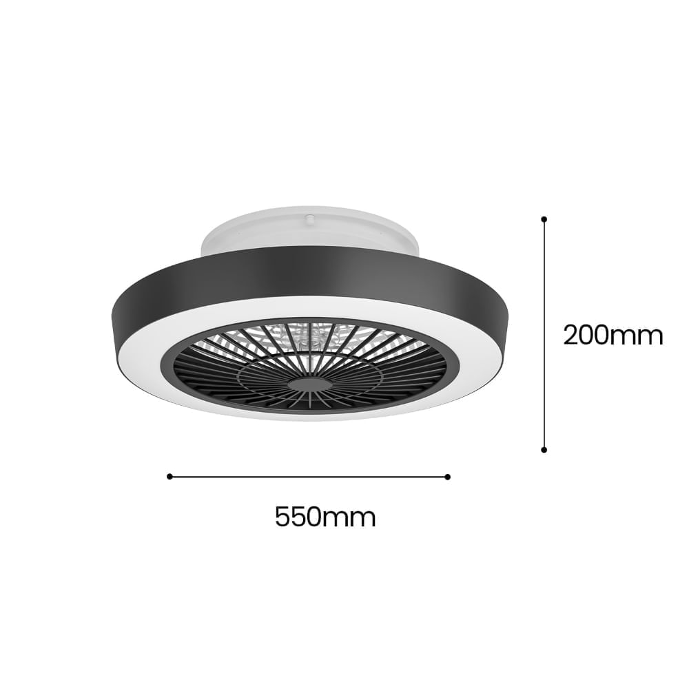 Ventilador Y Luz Eglo Sazan Blanco-Negro