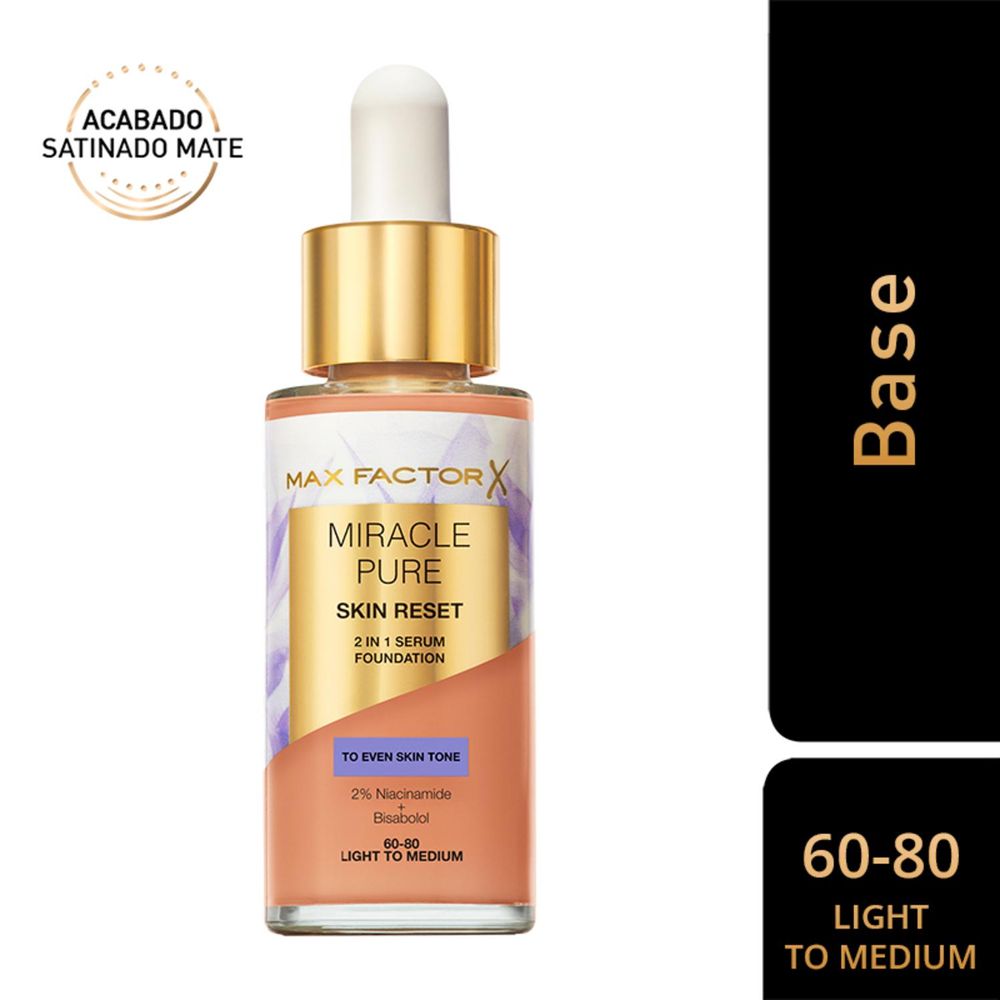 Base Max Factor Miracle Pure Skin Reset Serum Light To Medium