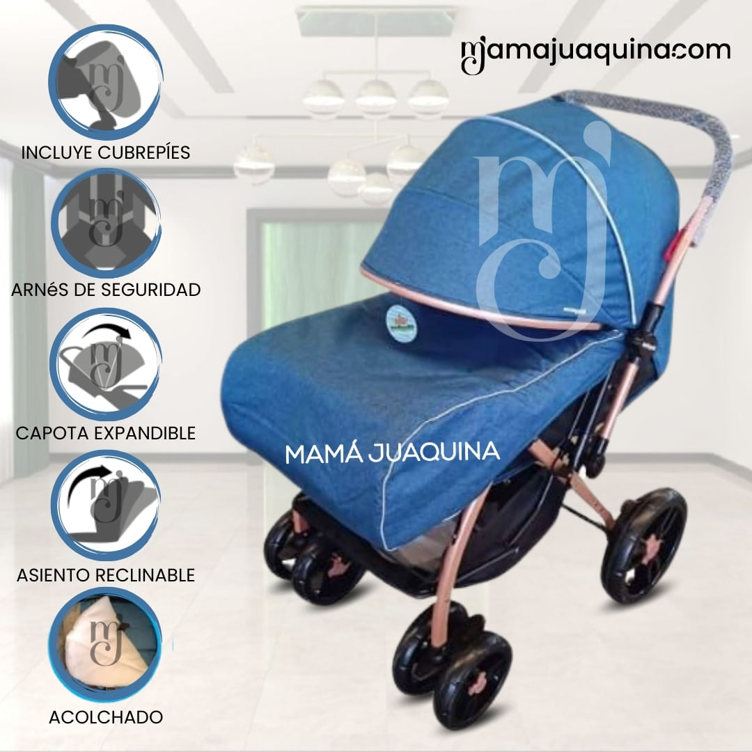 Coche Cuna De Lujo «LLANTONE» Blue