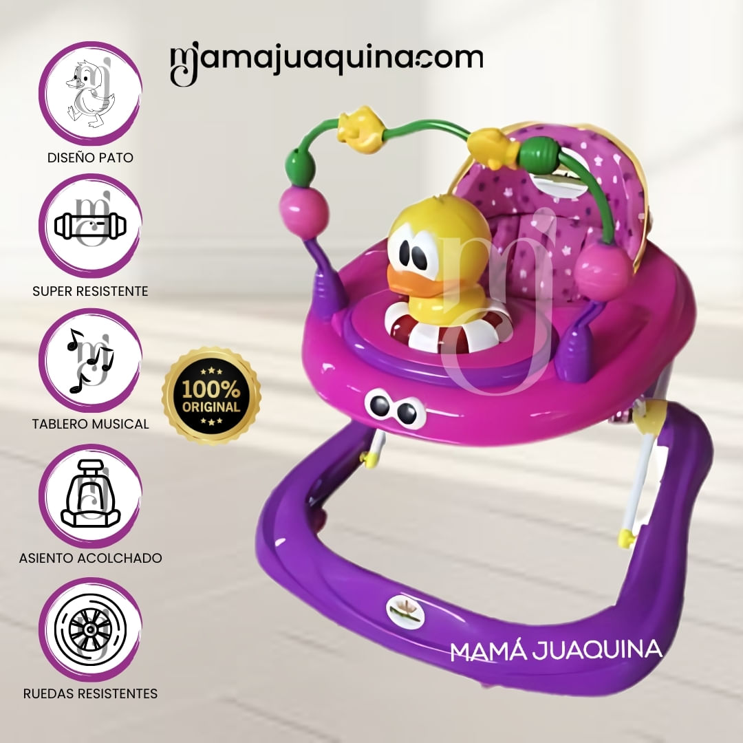 Andador con Tablero Musical «DUCKY LUCKY» 3 en 1 Purple