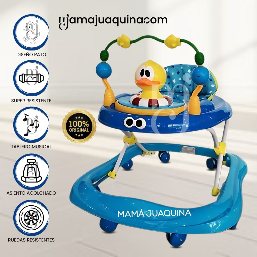 Andador con Tablero Musical «DUCKY LUCKY» 3 en 1 Dark Blue
