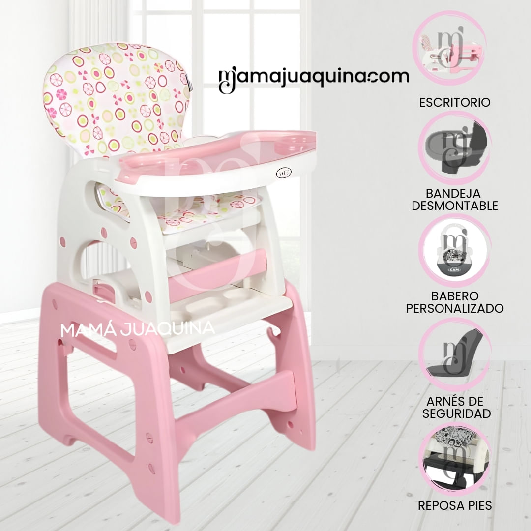 Silla de Comer 3 en 1 «VELLYER» Pink