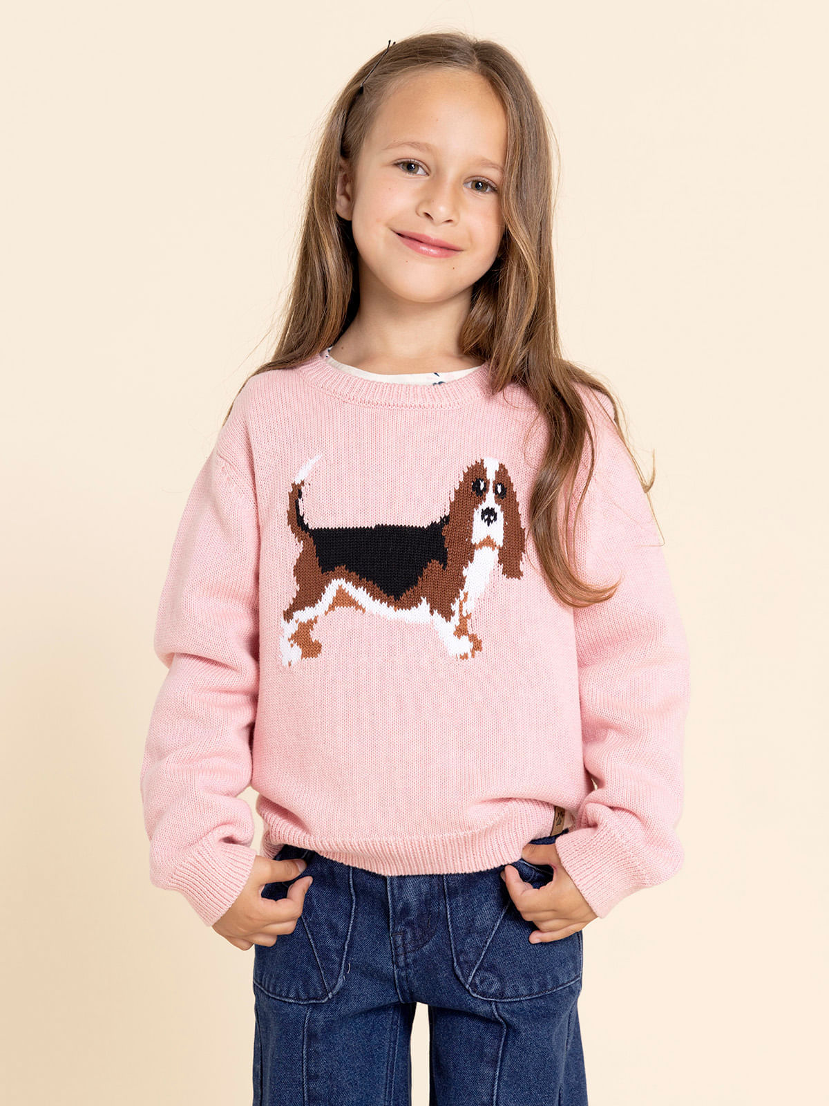 Chompa Para Niña Algodón Basset Rosado Hush Puppies Kids