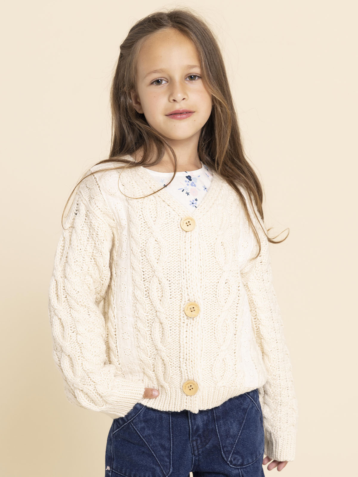 Chompa Para Niña Tejido Elena Blanco Hush Puppies Kids