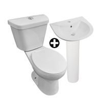 COMBO Taza + Tanque + Asiento Orange Gamma + Lavatorio Orange Índigo + Pedestal Standard Orange Blanco