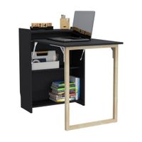 Escritorio con Biblioteca Plegable L-101 Melamina Wengue