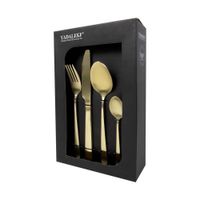 Set Cubiertos x16 Pzas Dorado Cutlery  - MEGA IMPORT