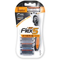 Máquina de Afeitar BIC Flex #5 Híbrido + 3 Repuestos