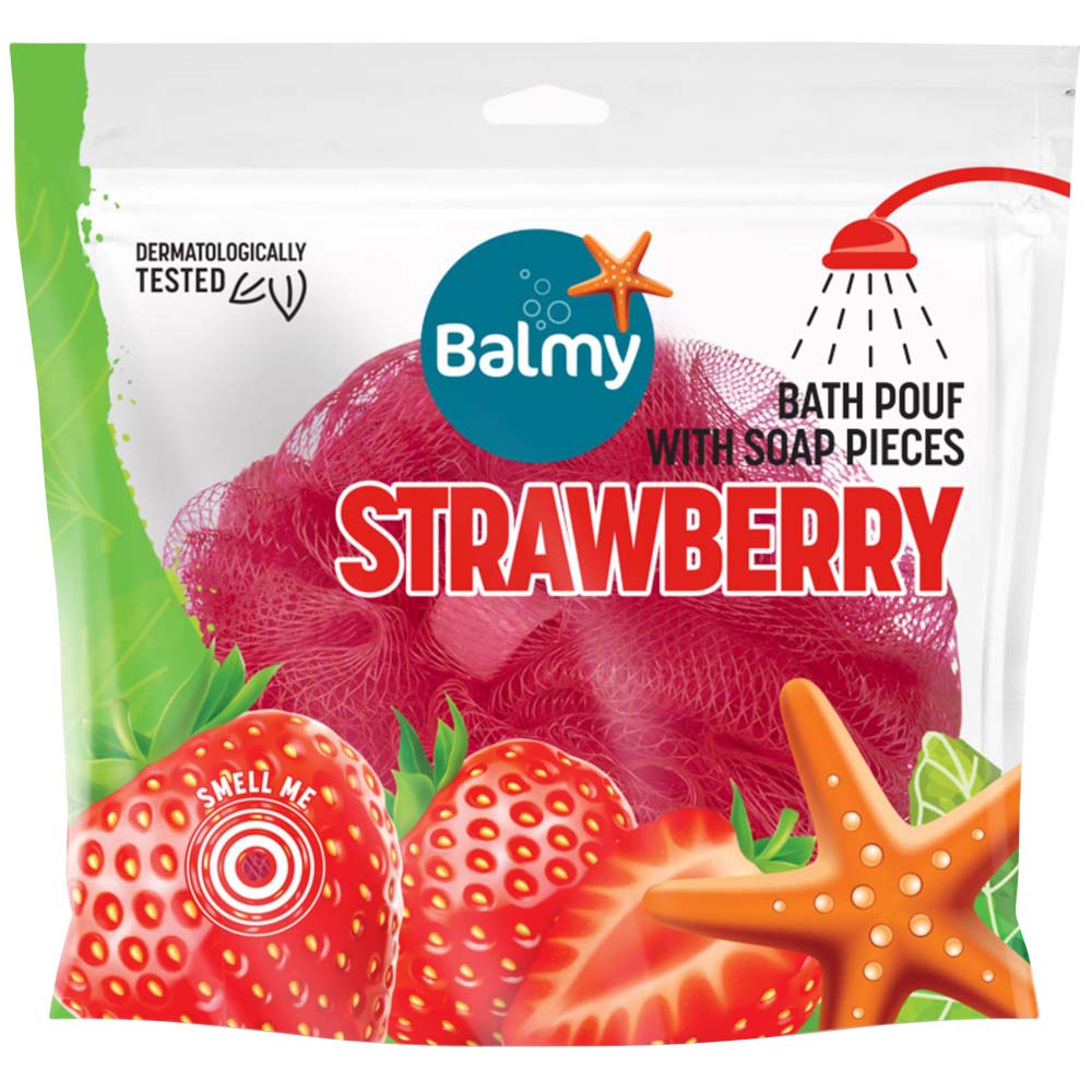 Esponja Baño + Jabón BALMY Fresa Bolsa 1un