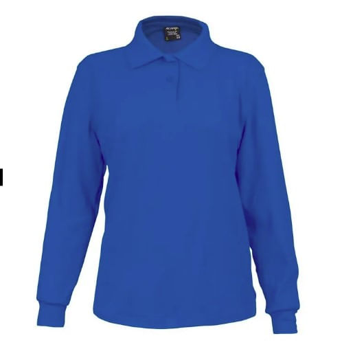 Polo Camisero Manga Larga Azulino