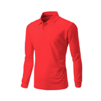 Polo Camisero Manga Larga Rojo