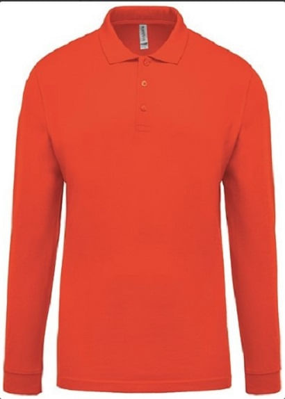 Polo Camisero Manga Larga Naranja