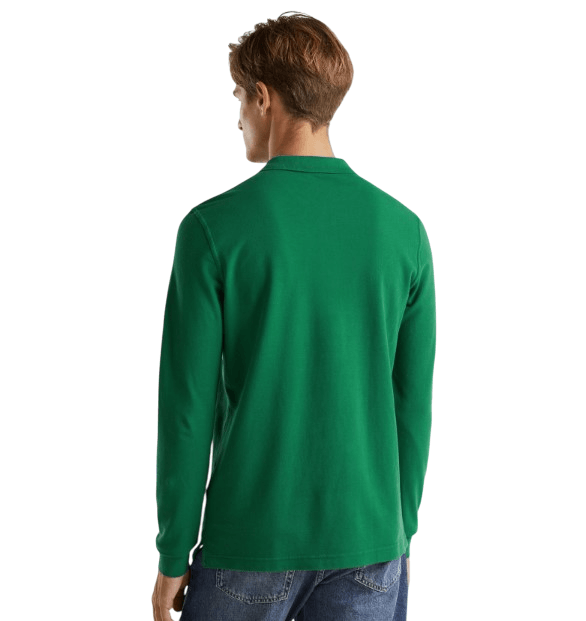 Polo Camisero Manga Larga Verde Perico